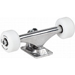 Mini Logo 7.63" Rough Polished Trucks + ML Bearings + A-cut 53mm x 90a White Wheels