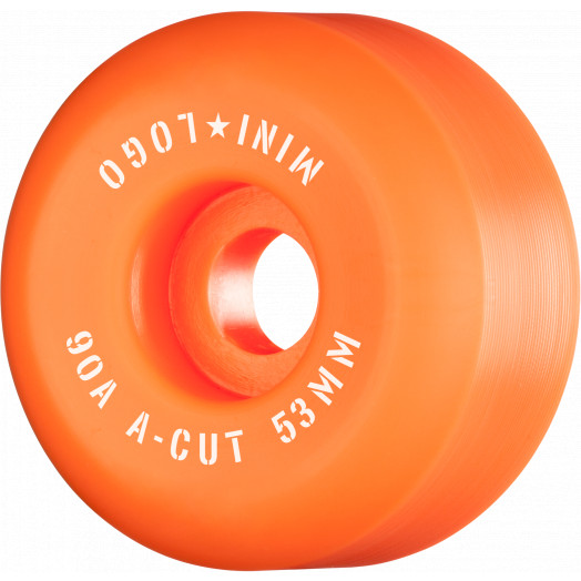 Mini Logo Skateboard Wheels A-cut "2" 53mm 90A Orange 4pk