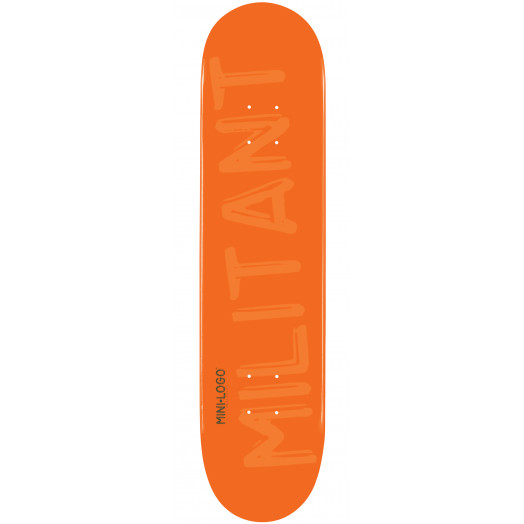 Mini Logo Militant Skateboard Deck 124 Orange - 7.5 x 31.375