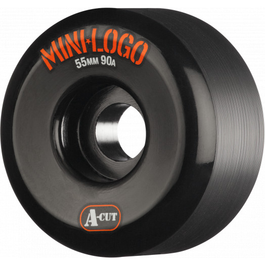 Mini Logo Skateboard Wheels A-cut 55mm 90A Black 4pk