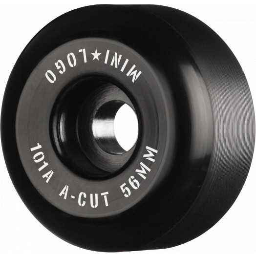 Mini Logo Skateboard Wheels A-cut "2" 56mm 101A Black 4pk