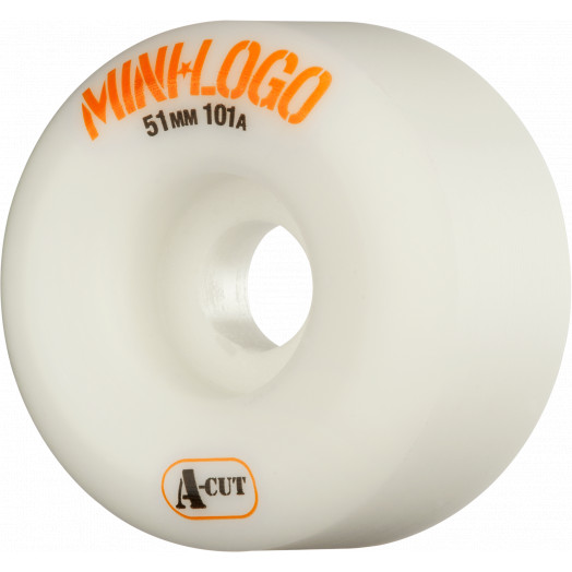 Mini Logo Skateboard Wheels A-cut 51mm 101A White 4pk