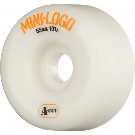 Mini Logo Skateboard Wheels A-cut 55mm 101A White 4pk