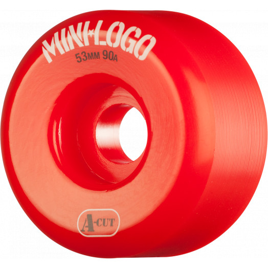 Mini Logo Skateboard Wheels A-cut 53mm 90A Red 4pk
