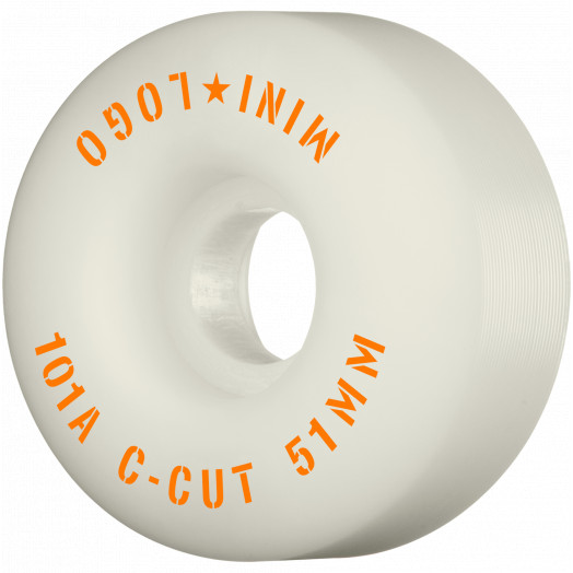 Mini Logo Skateboard Wheels C-cut "2" 51mm 101A White 4pk
