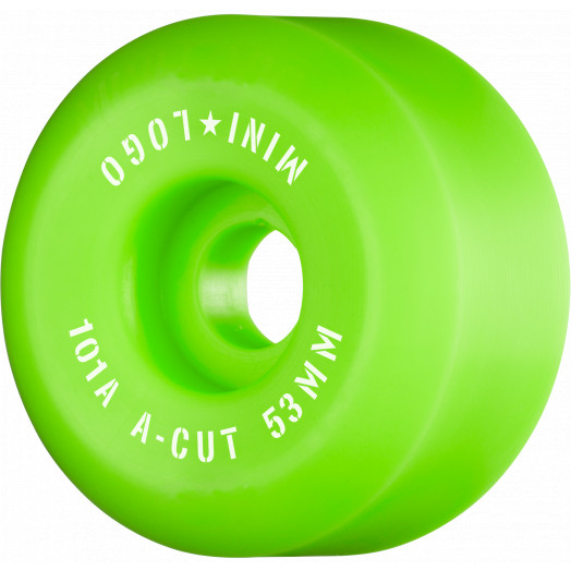 Mini Logo Skateboard Wheels A-cut "2" 53mm 101A Green 4pk