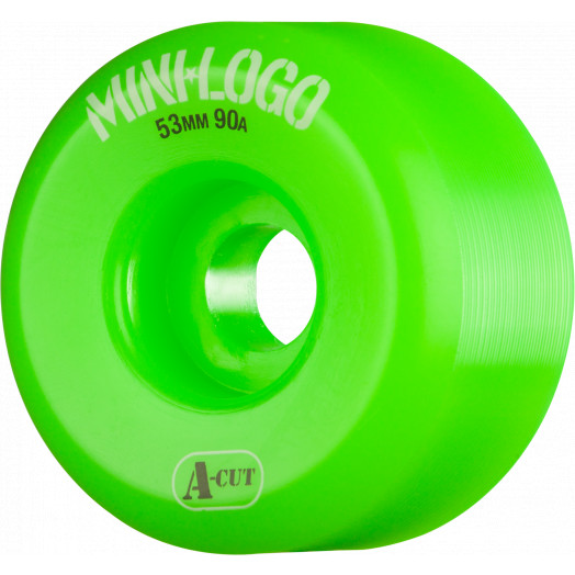 Mini Logo Skateboard Wheels A-cut 53mm 90A Green 4pk
