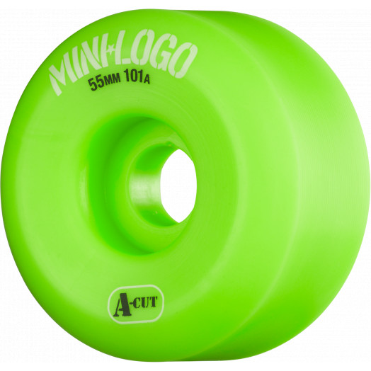 Mini Logo Skateboard Wheels A-cut 55mm 101A Green 4pk