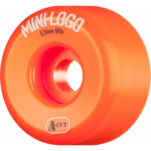 Mini Logo Skateboard Wheels A-cut 53mm 90A Orange 4pk