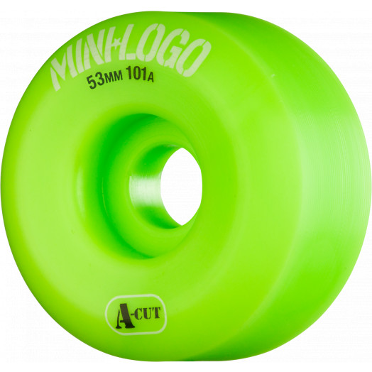 Mini Logo Skateboard Wheels A-cut 53mm 101A Green 4pk