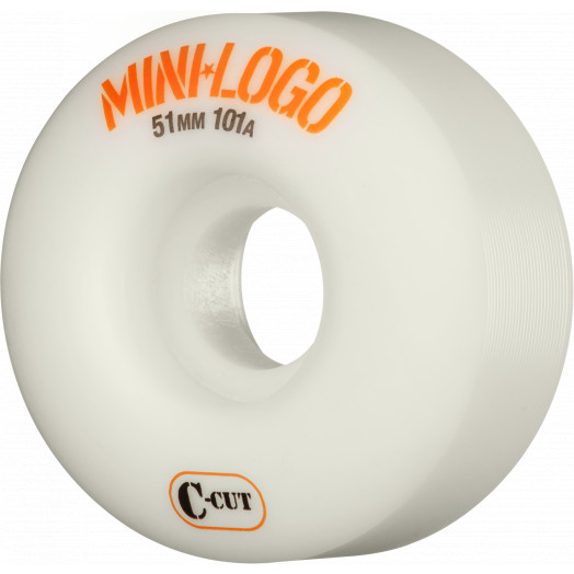 Mini Logo Skateboard Wheels C-cut 51mm 101A White 4pk